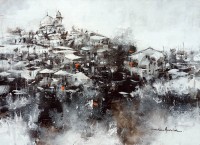 Shan Amrohvi, 18 x 24 inch, Acrylic on Canvas, Cityscape Painting, AC-SA-194